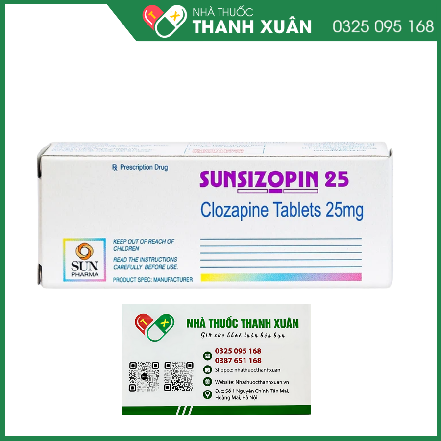 Sunsizopin 25 mg điều trị chứng tâm thần phân liệt